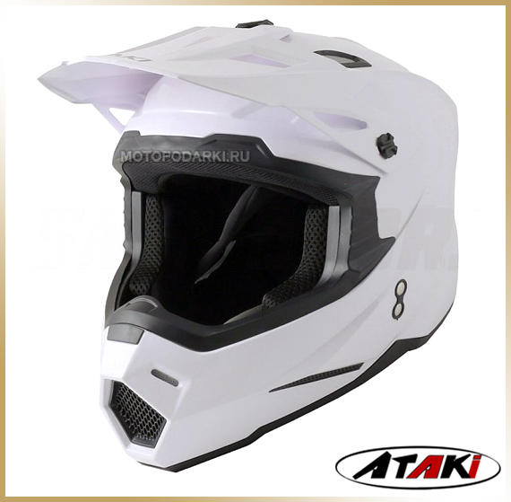 Кроссовый шлем ATAKI <br>JK801 SOLID White
