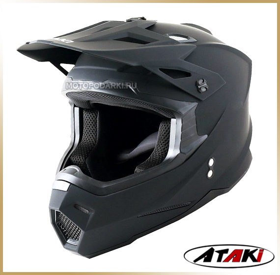 Кроссовый шлем ATAKI JK801 SOLID FBlack