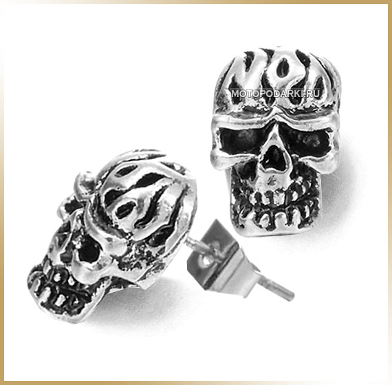 Серьги-гвоздики<br>Earrings Skull Antique