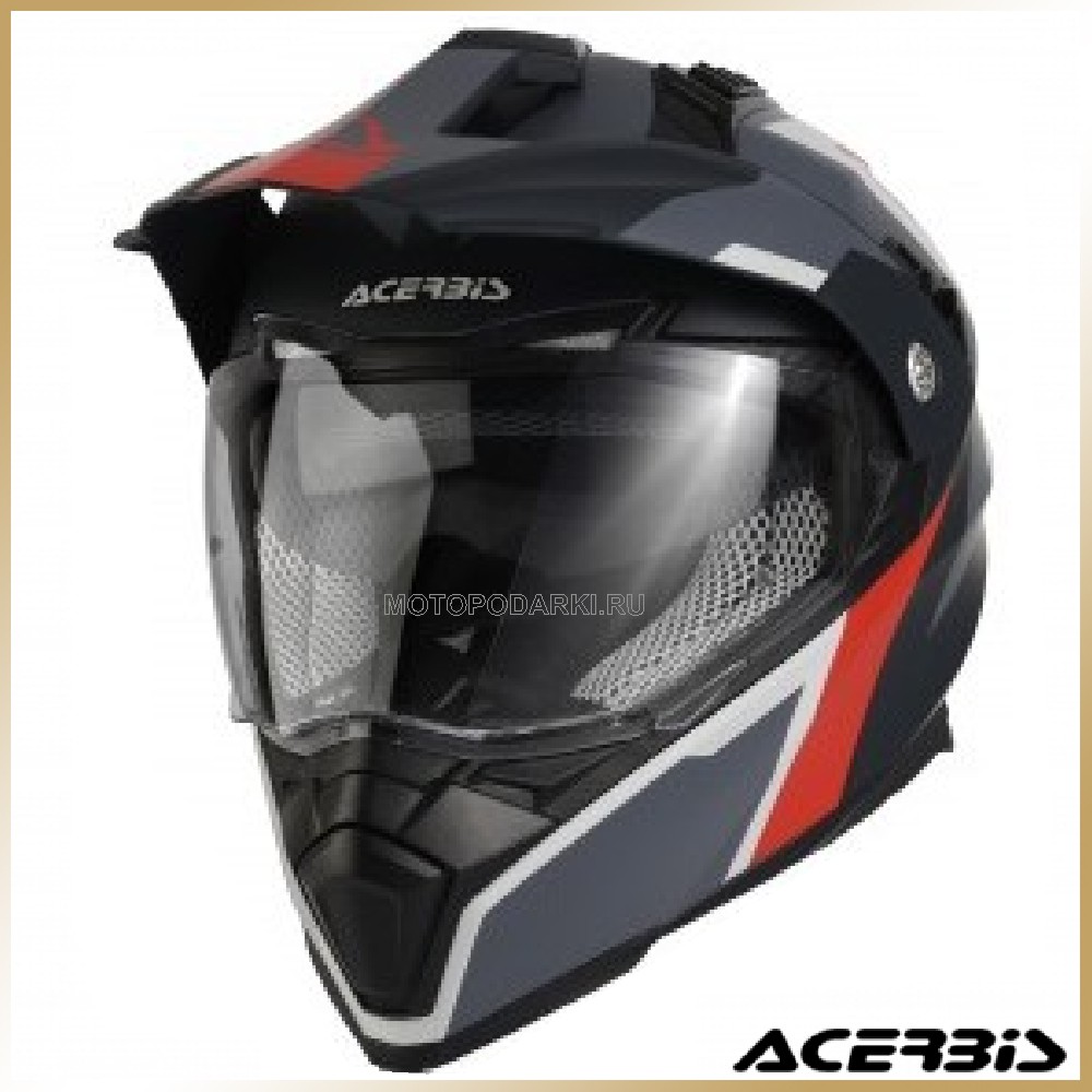 Шлем мотард ACERBIS<br> FLIP FS-606 Grey/Red