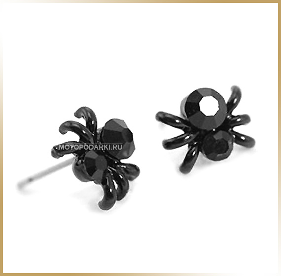 Серьги черный кристалл<br>Earrings SPIDER Black