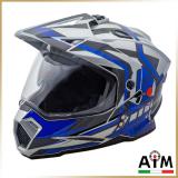 Шлем мотард AiM<br> JK802S Blue/Grey/Black