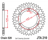 Звезда задняя JT<br>JTA 210.50 алюминий