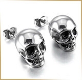 Серьги-гвоздики<br>Earrings Skull Silver