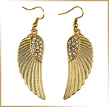 Серьги подвески стразы<br>Earrings Wings Gold