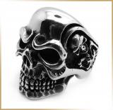 Кольцо стальное<br>Ring Biker Skull #158