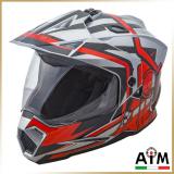 Шлем мотард AiM<br> JK802S Red/Grey/Black