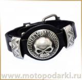 -Браслет широкий<br>Harley Style Skull