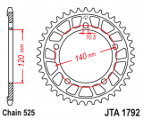 JT Звезда задняя (ведомая)<br>JTA1792.43 (алюминий)