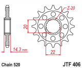 JT Звезда передняя (ведущая)<br>JTF406.16