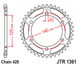 JT Звезда задняя (ведомая)<br>JTR1361.50(сталь)