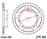 JT Звезда задняя (ведомая)<br>JTR 302.40(сталь)