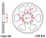 JT Звезда задняя (ведомая) JTR811.48(сталь)
